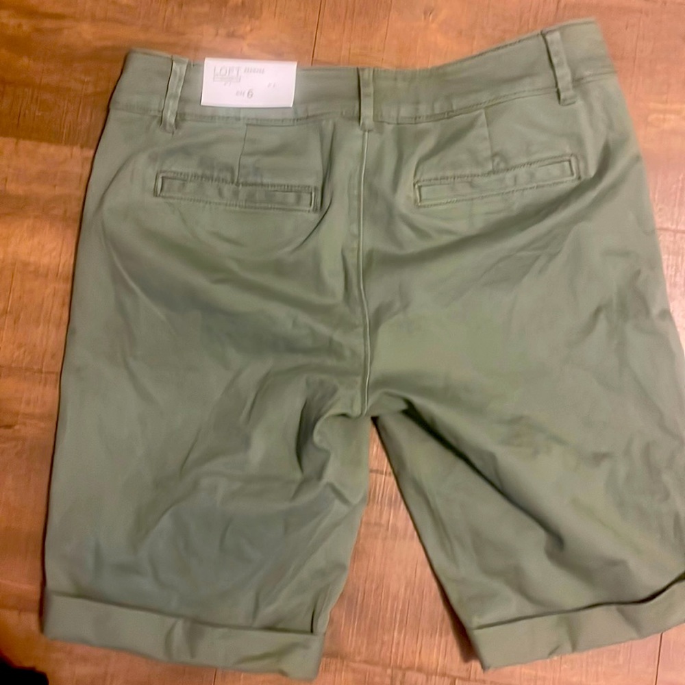 Ann Taylor Loft olive green Bermuda shorts